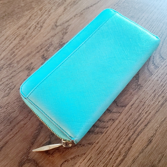 Kate Spade New York Wallet Large Teal Multi Compartment Leather Wallet - Picture 2 of 12